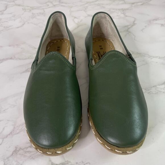Sabah Denali Green Leather Slip On Loafers 38 - Picture 7 of 10